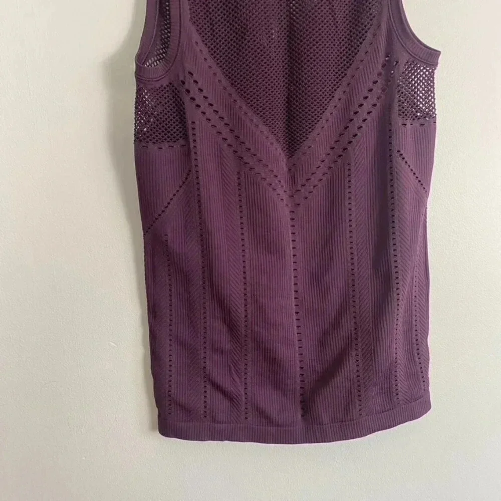 Athleta Purple Seamless Mesh Oxygen Tank Top